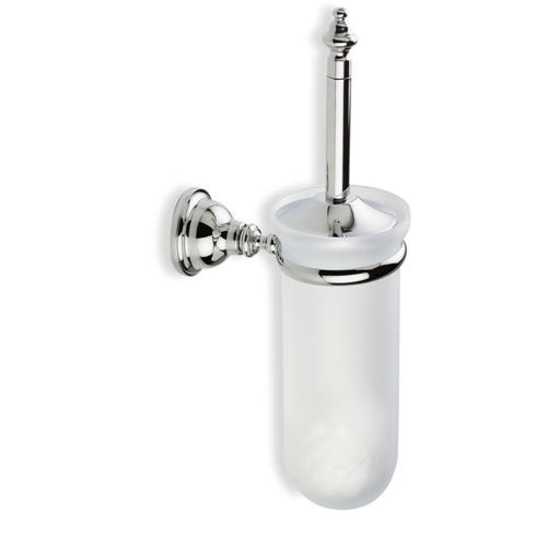 Toilet Brush, StilHaus EL12, Classic Style Wall Mounted Glass Toilet Brush Holder EL12